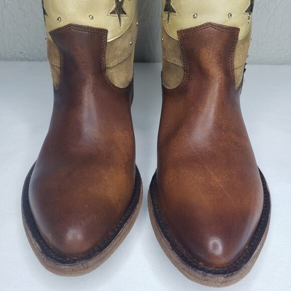 FRYE Billy CACTUS Boots Size 7.5 Multi Color Leather RARE Western Cowgirl - Picture 2 of 16